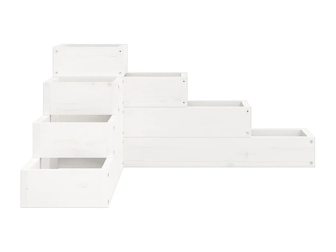 Jardinière 4 niveaux 80,5x79x36 cm blanc bois de pin massif