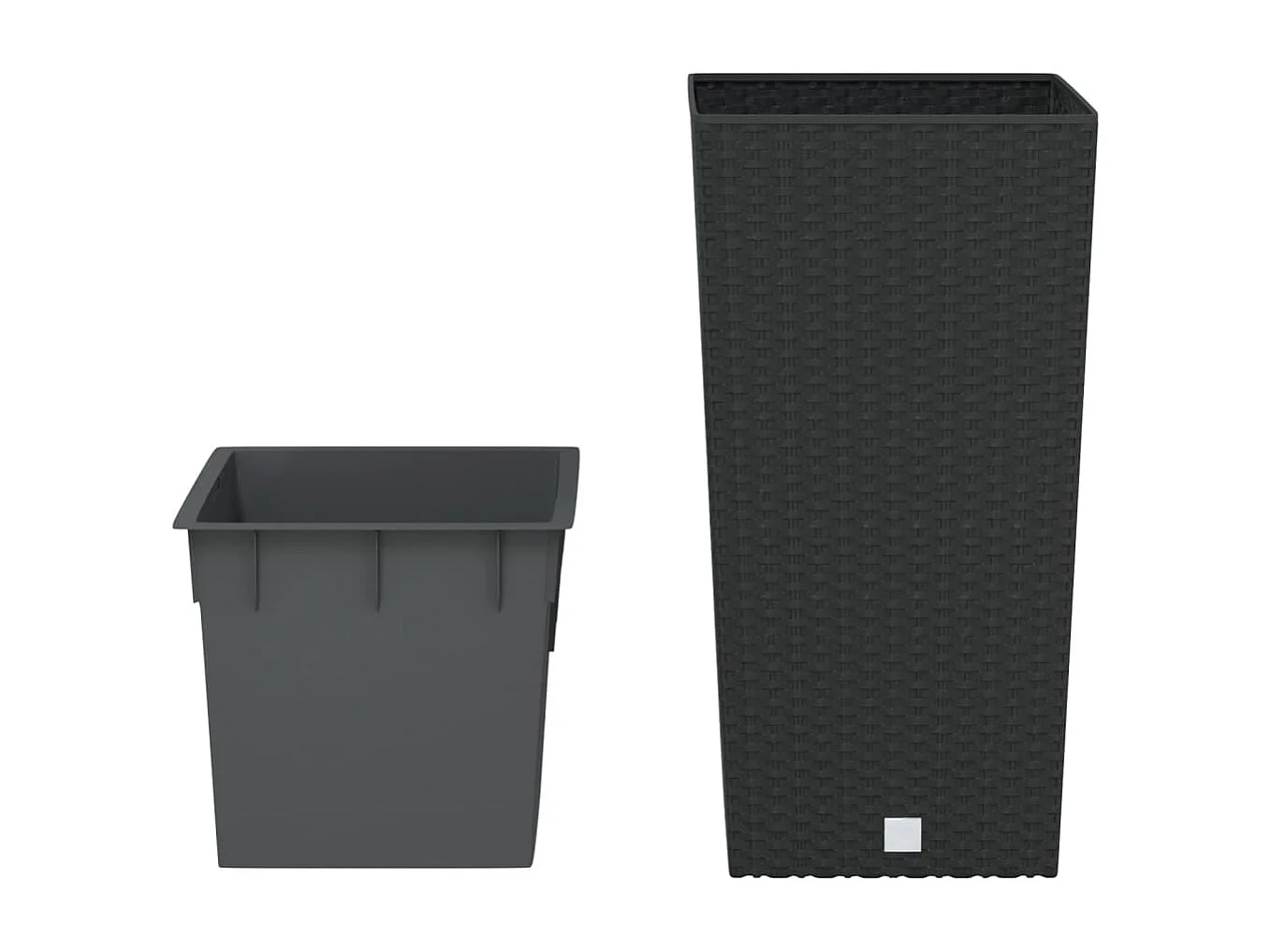 Vaso com interior removível 11/26,5 L vime PP antracite