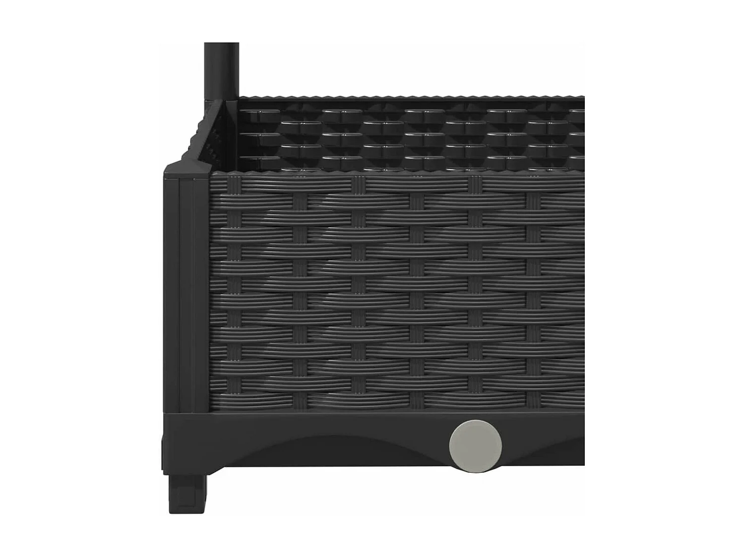 Jardinera con enrejado PP negro 120x120x121,5 cm