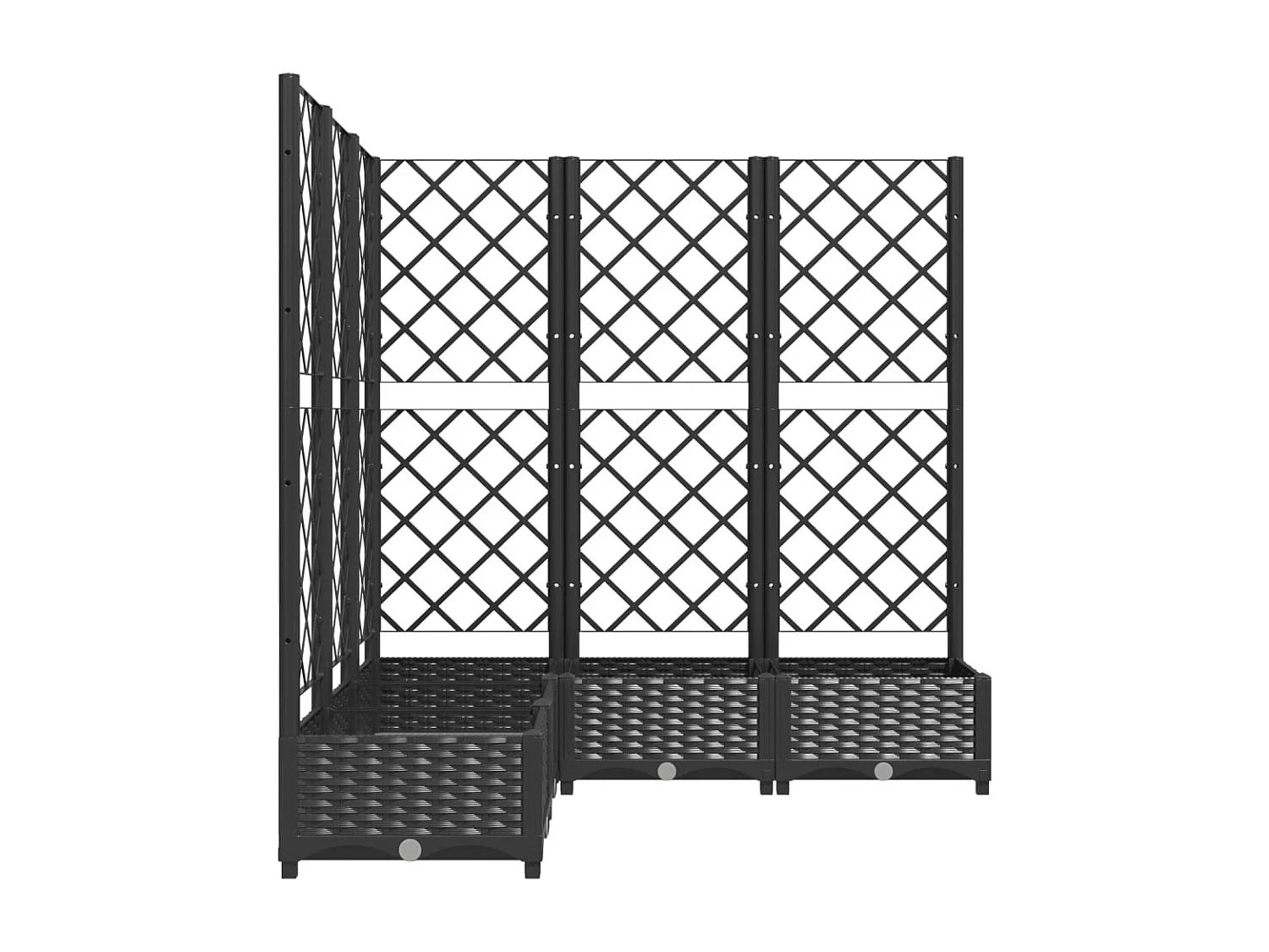 Vaso/floreira jardim c/ treliça 120x120x121,5 cm PP preto