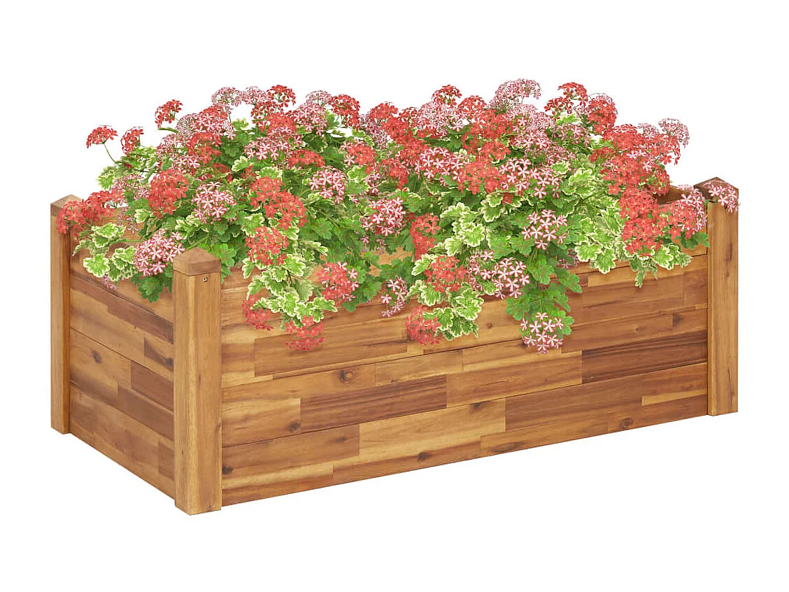 Arriate de madera maciza de acacia 110x60x44 cm