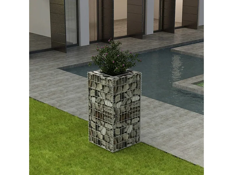 Lit surélevé à gabion Acier 50x50x100 cm