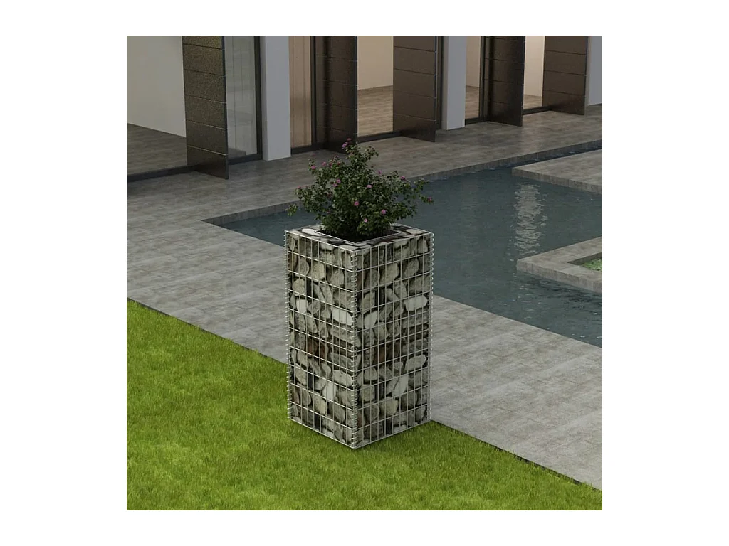Lit surélevé à gabion Acier 50x50x100 cm