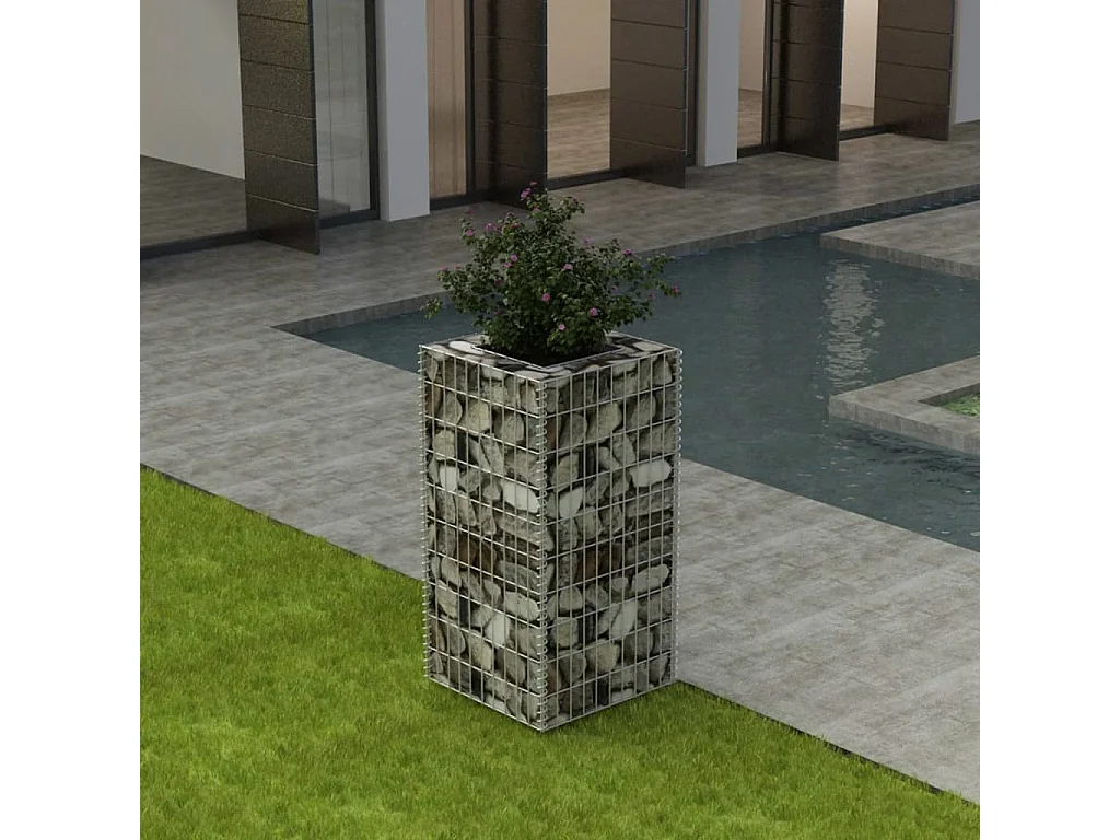 Lit surélevé à gabion Acier 50x50x100 cm