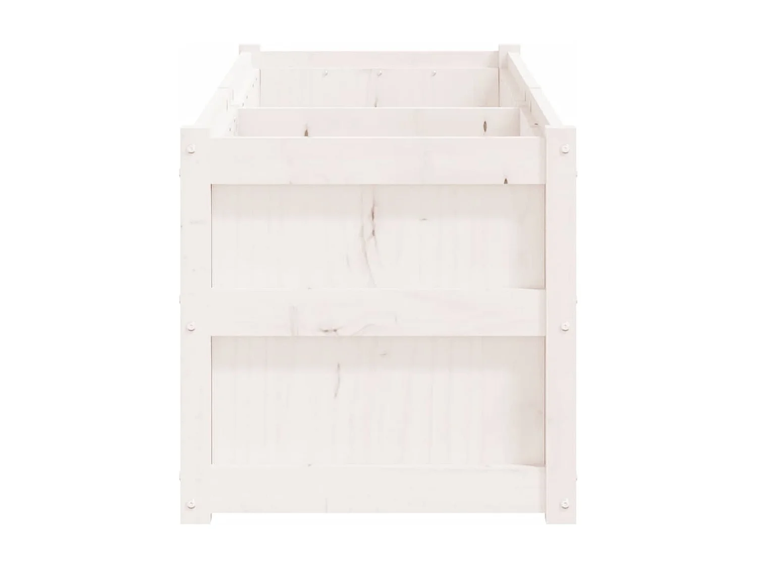 Vaso/floreira de jardim 150x50x50cm madeira pinho maciça branco