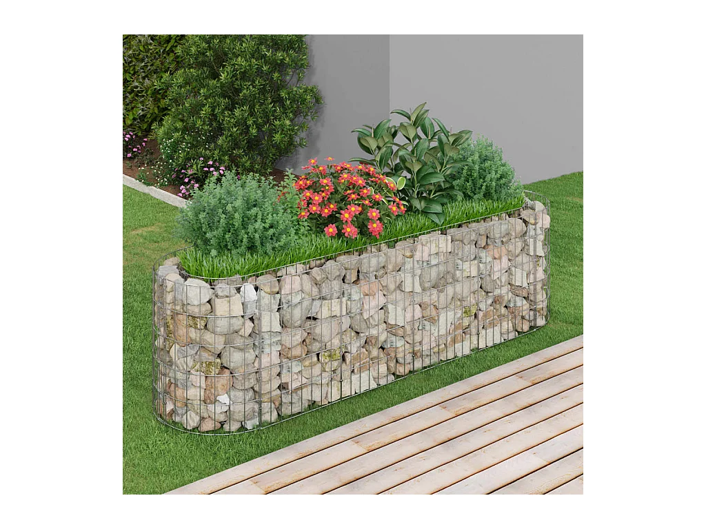 Arriate de gaviones de hierro galvanizado 190x50x50 cm