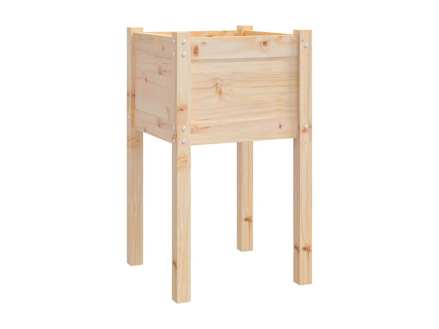 Jardineras 2 unidades madera maciza de pino 40x40x70 cm