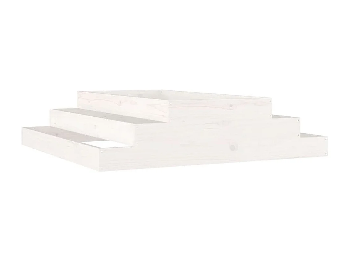 Vaso/floreira 110x110x27 cm pinho maciço branco