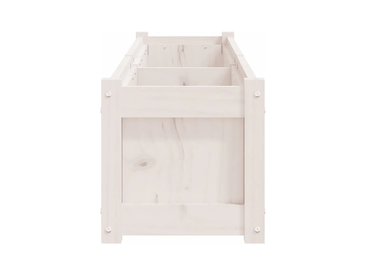 Jardinière blanc 150x31x31 cm bois massif de pin