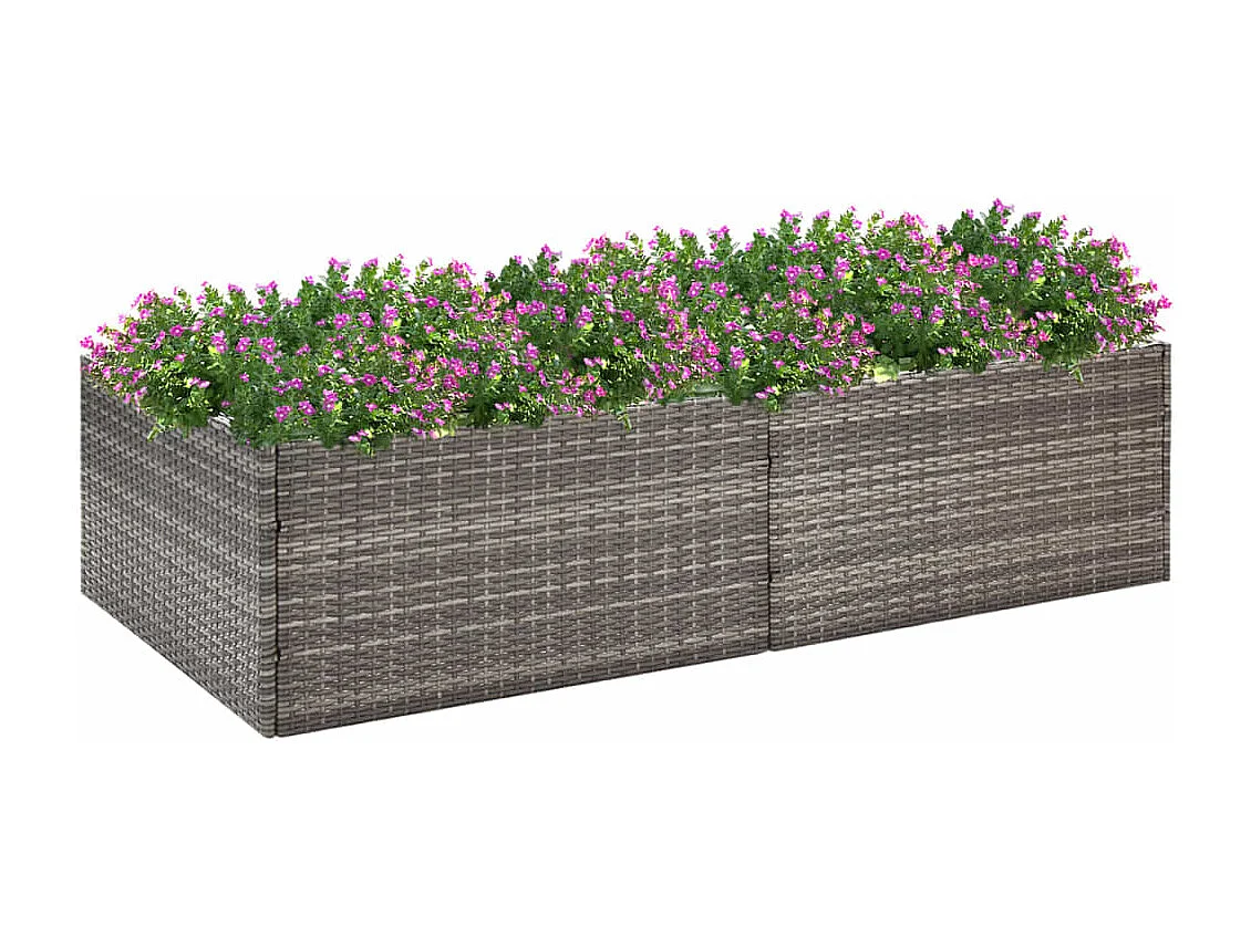 Jardinière Gris 157x80x40 cm Résine tressée