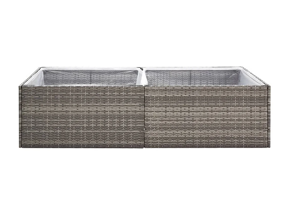 Jardinière Gris 157x80x40 cm Résine tressée