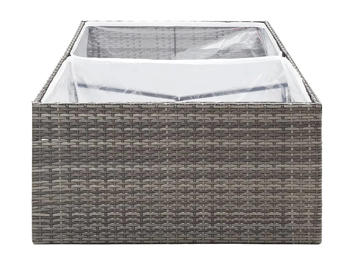 Jardinière Gris 157x80x40 cm Résine tressée