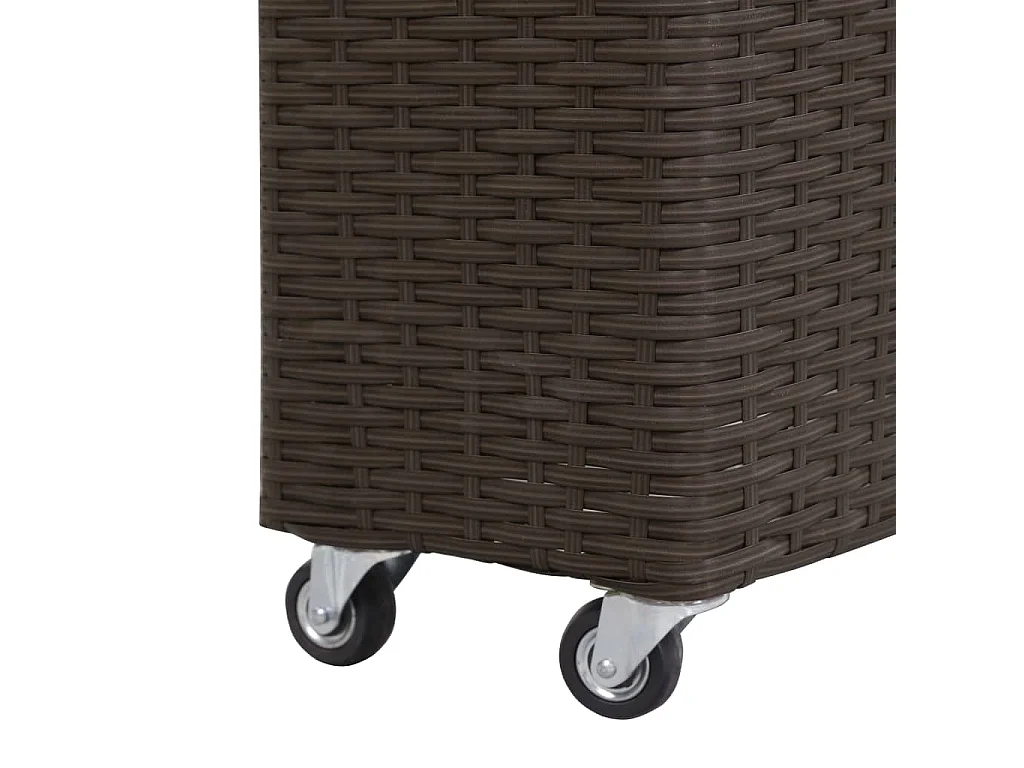 Arriate con 4 macetas de ratán sintético negro 80x22x79 cm