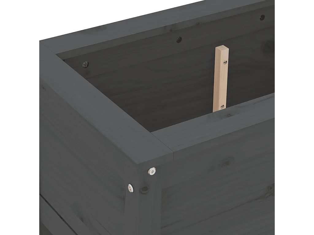 Jardinière gris 82,5x40x39 cm bois massif de pin
