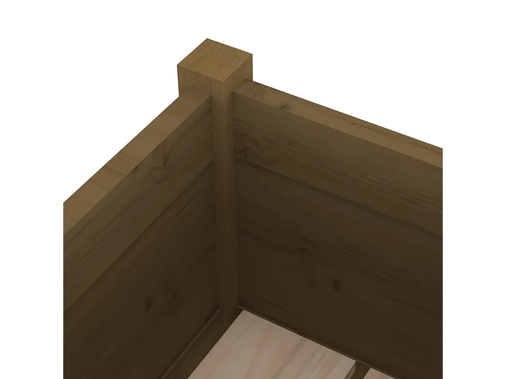 Jardineras 2 unidades madera maciza de pino marrón miel 31x31x70 cm