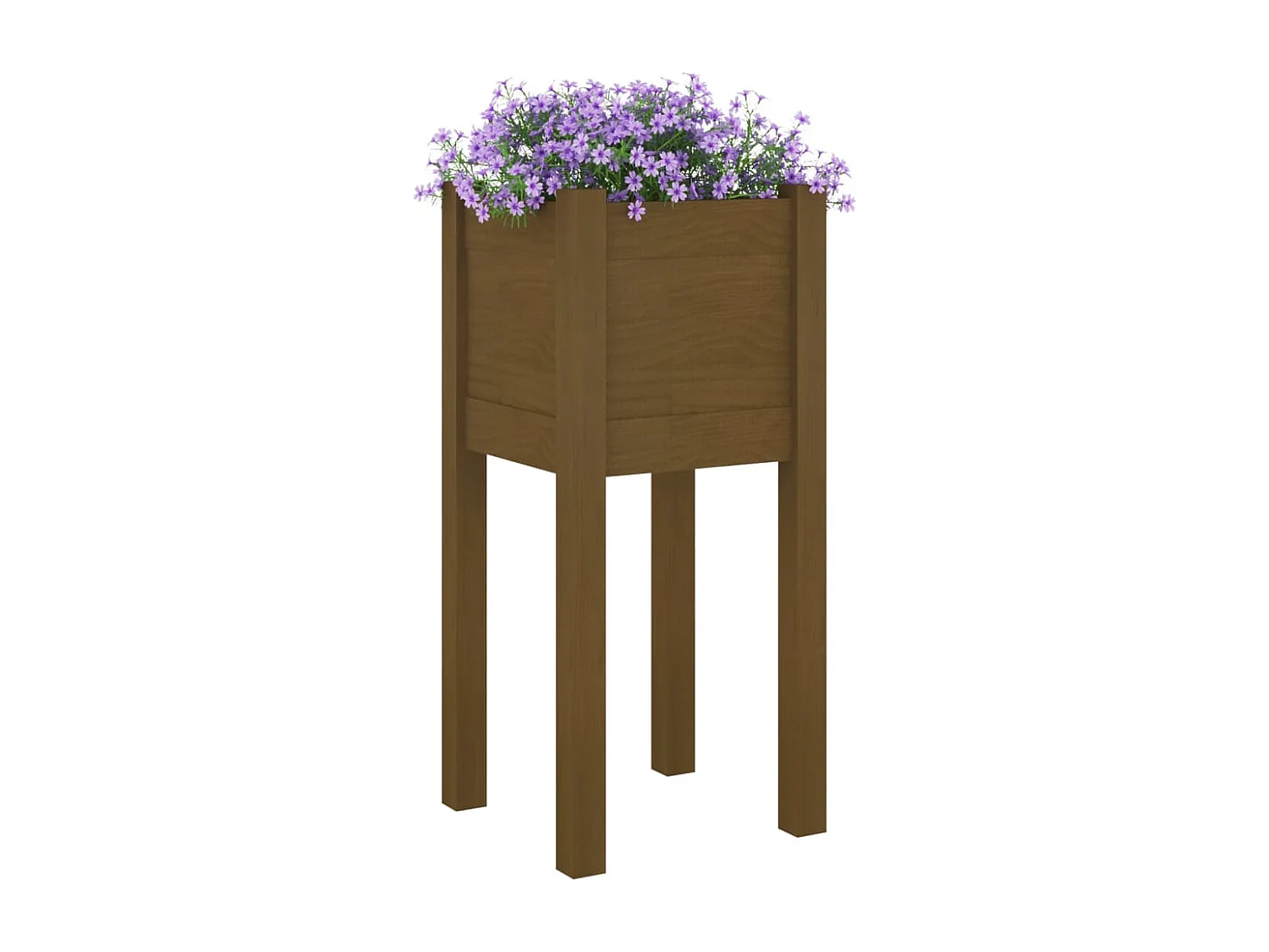 Jardinières d'extérieur 2 pièces Marron miel 31x31x70cm Pin massif