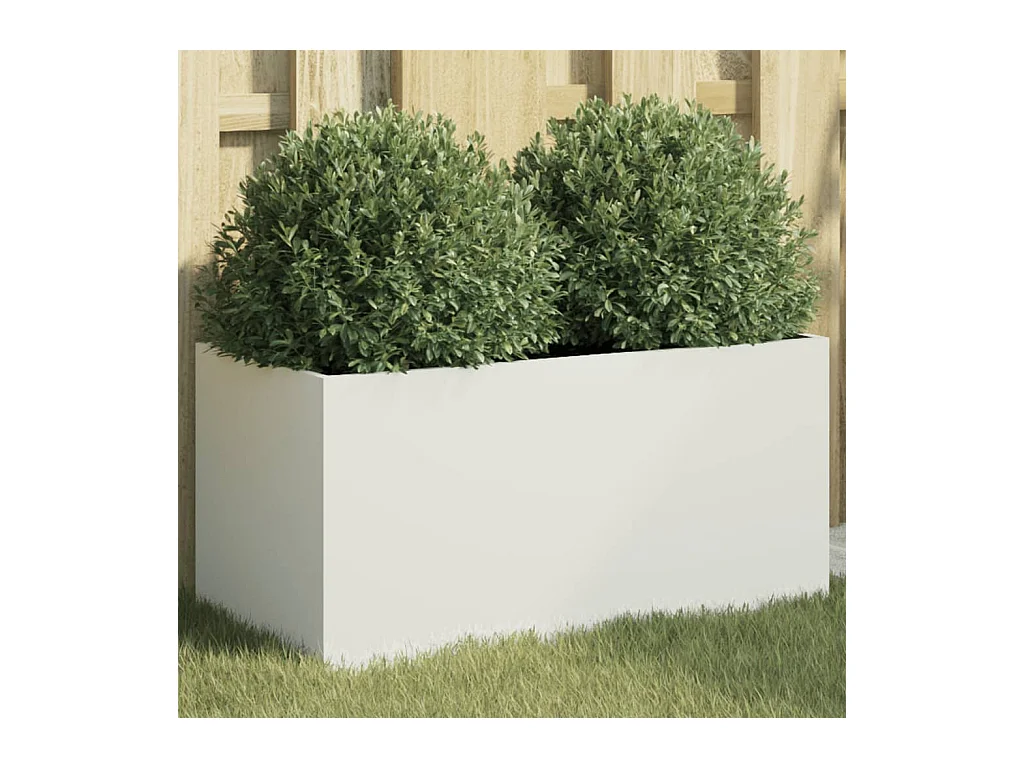 Vaso/floreira 62x30x29 cm aço laminado a frio branco