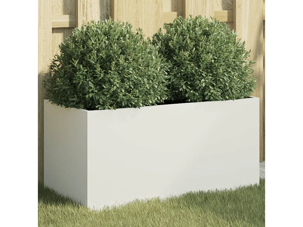 Vaso/floreira 62x30x29 cm aço laminado a frio branco