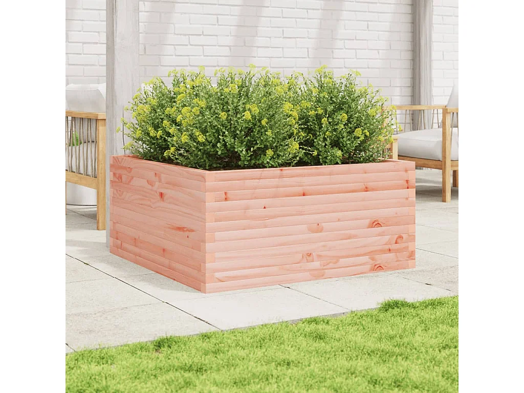Jardinera madera maciza de abeto Douglas 100x100x46 cm