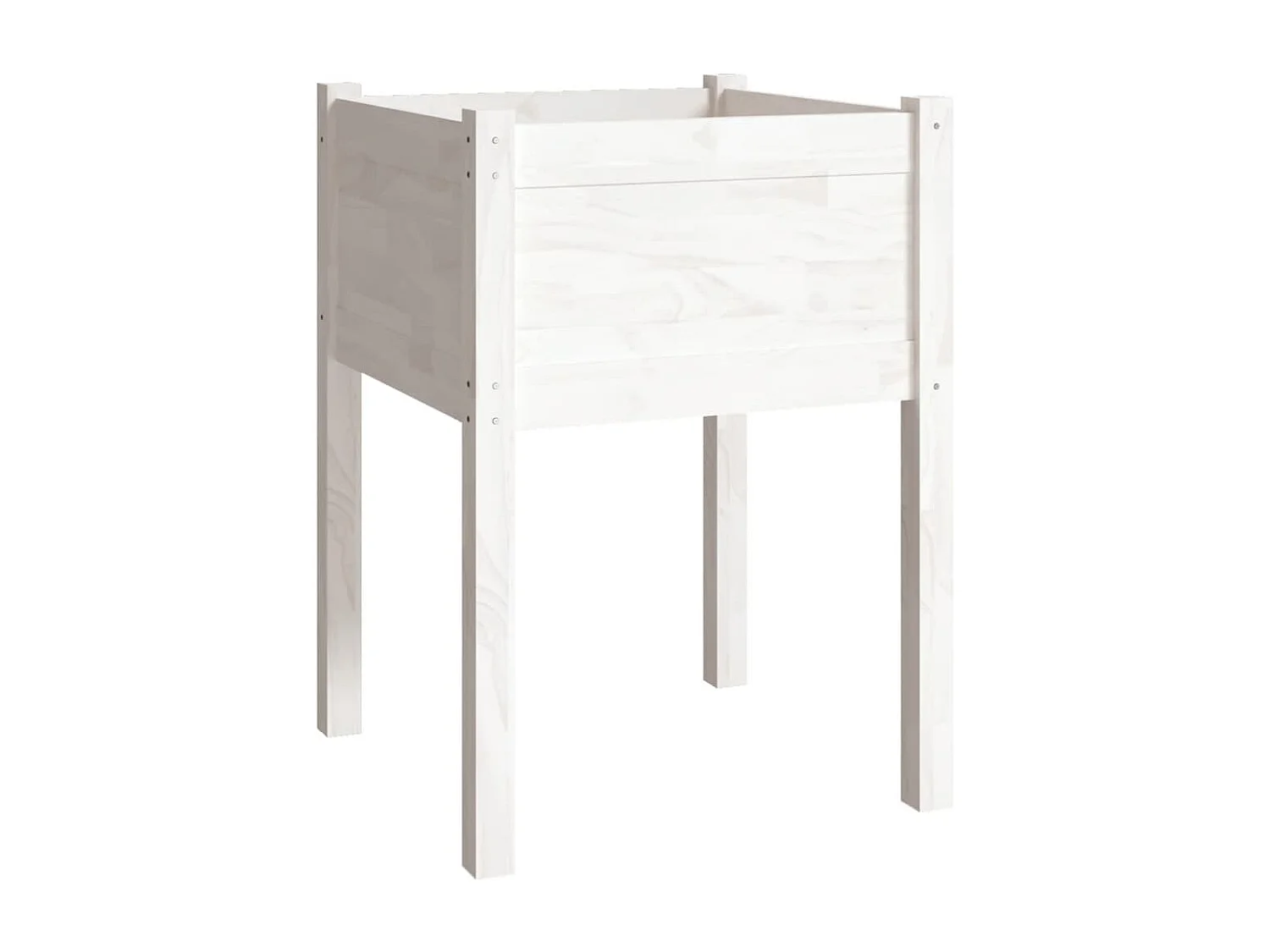 Jardinière Blanc 50x50x70 cm Bois de pin massif