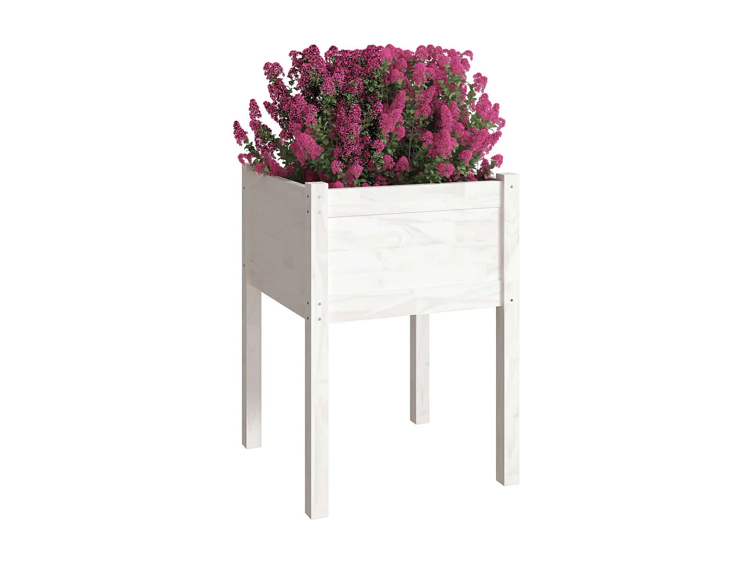 Jardinière Blanc 50x50x70 cm Bois de pin massif