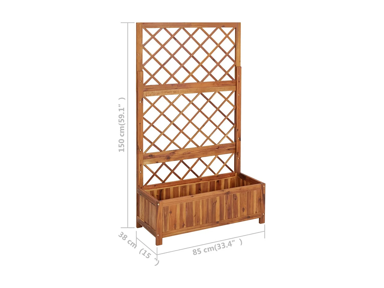 Lit surélevé avec treillis 85x38x150 cm Bois massif d'acacia