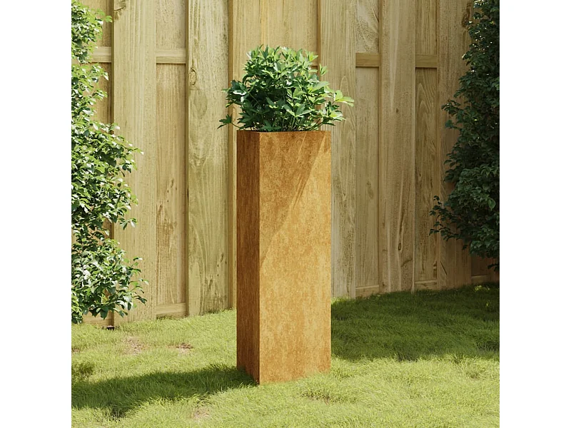 Jardinera de acero corten 30x26x75 cm