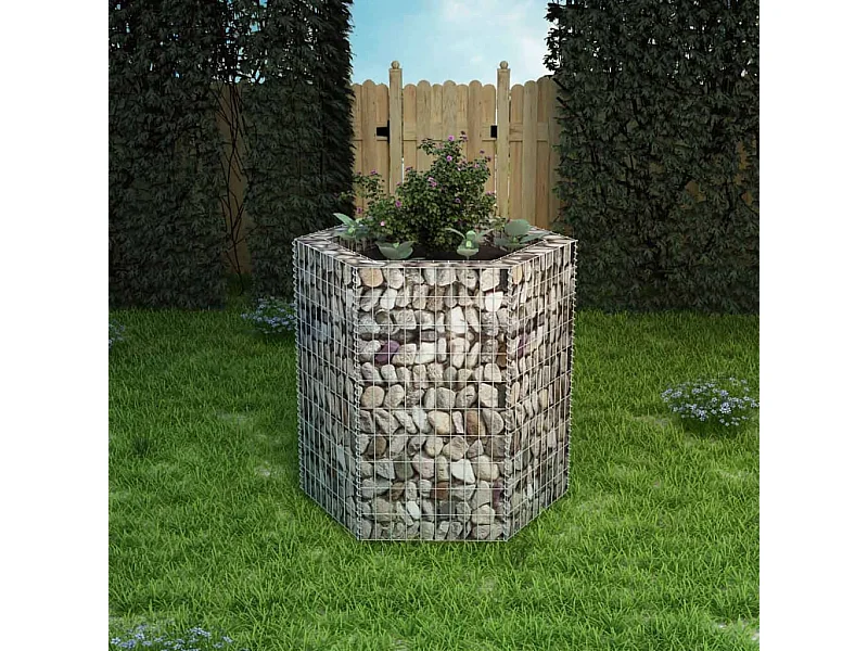 Arriate hexagonal de gaviones 100x90x100 cm