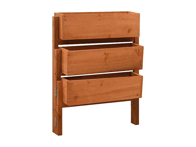 Jardinière pliable de jardin Orange 60x14x75 cm Bois de sapin