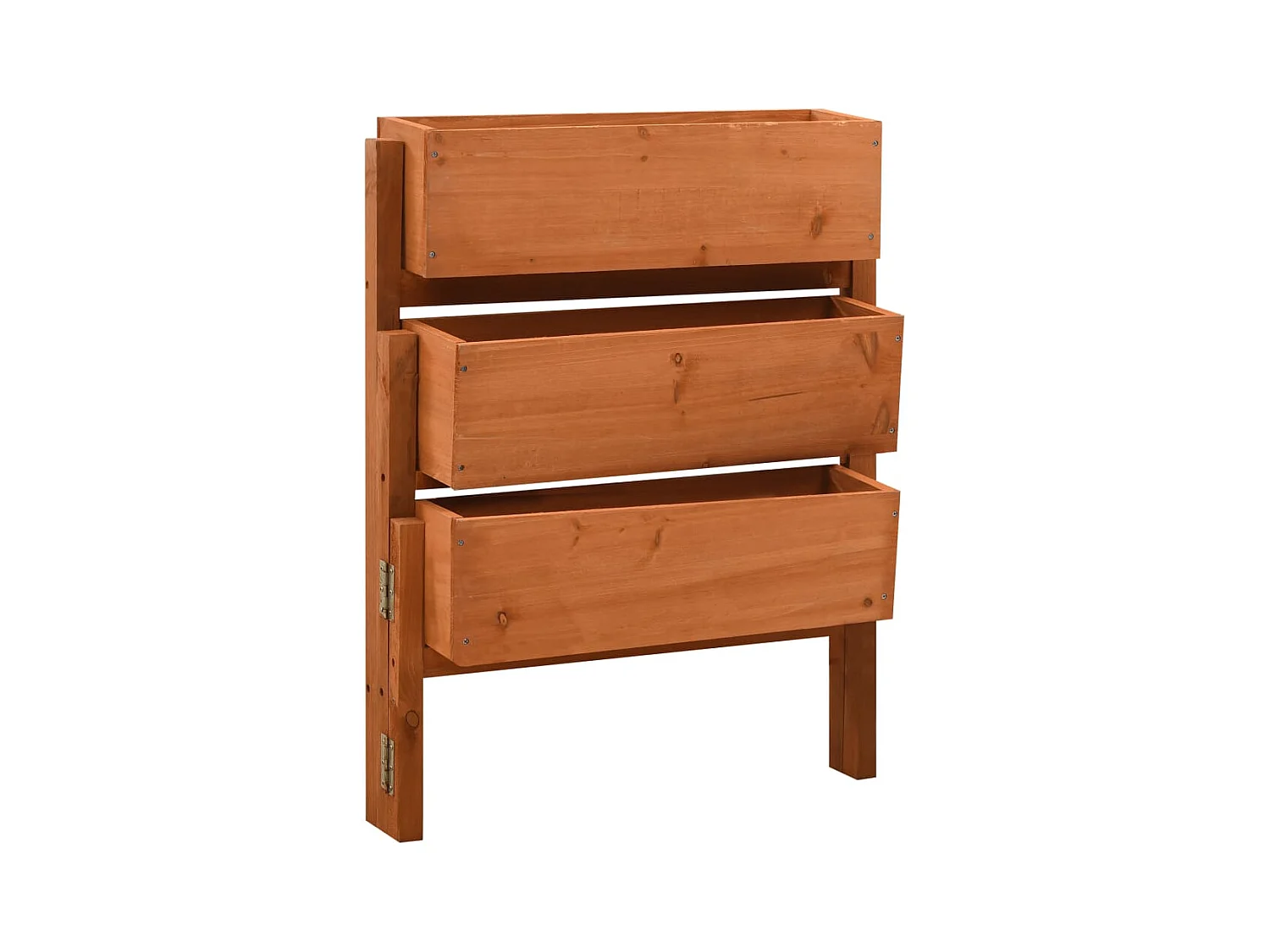 Jardinera plegable de jardín madera abeto naranja 60x14x75 cm