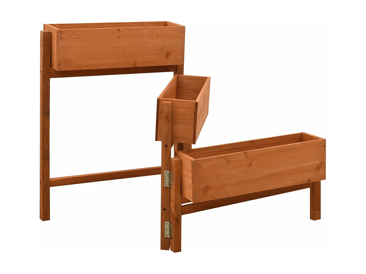 Jardinera plegable de jardín madera abeto naranja 60x14x75 cm