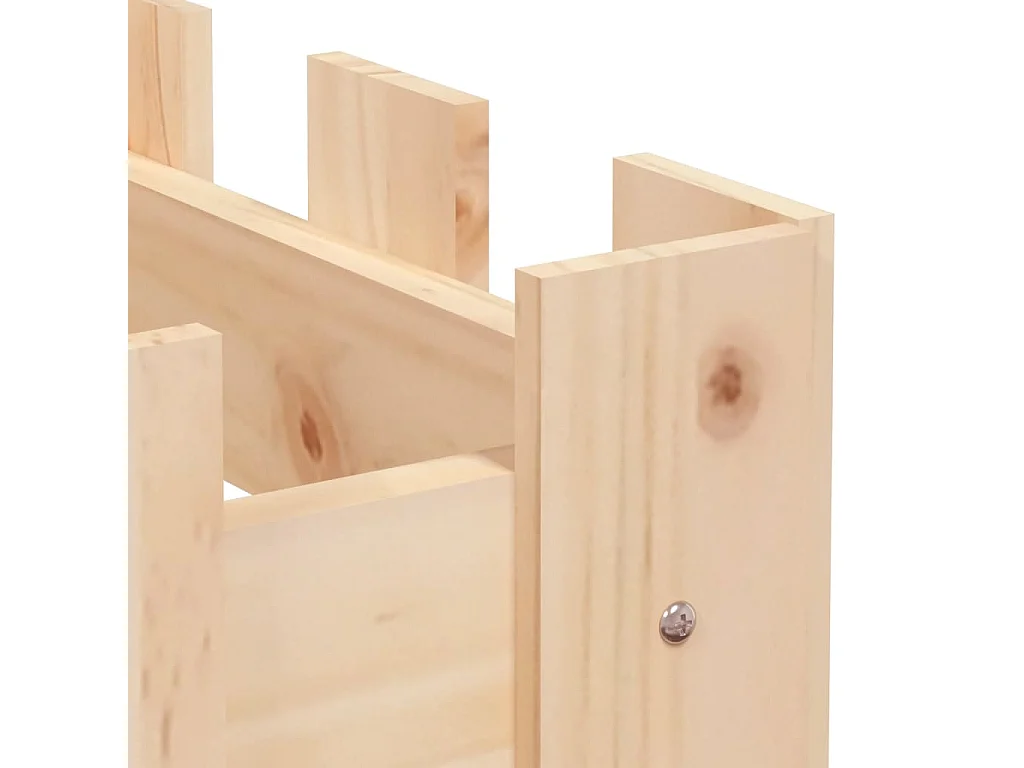 Arriate elevado jardín con valla madera maciza pino 200x30x30cm