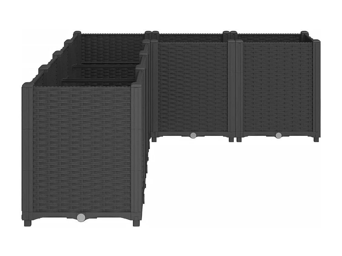 Vaso/floreira 160x120x53 cm PP preto