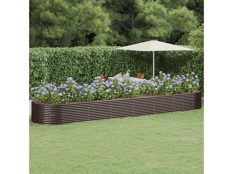 Lit surélevé de jardin Acier enduit de poudre marron