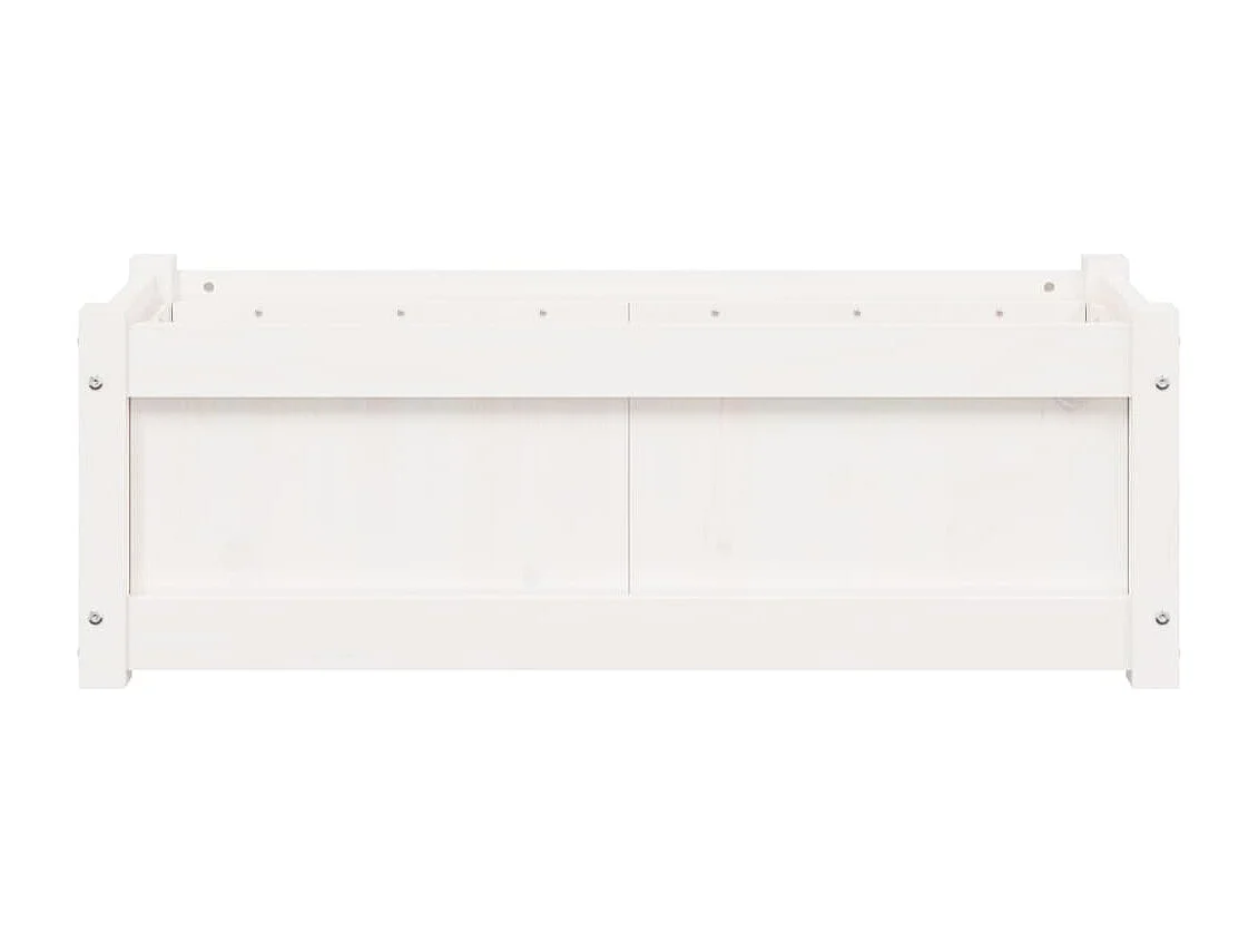 Jardinière blanc 90x31x31 cm bois massif de pin