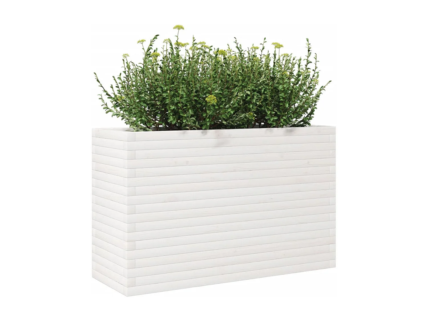 Vaso/floreira de jardim 110x40x68,5 cm pinho maciço branco