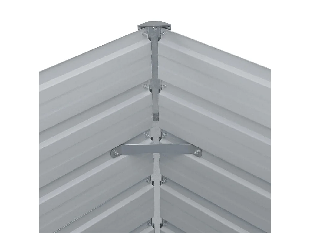 Jardinera elevada de acero galvanizado verde 160x80x45 cm