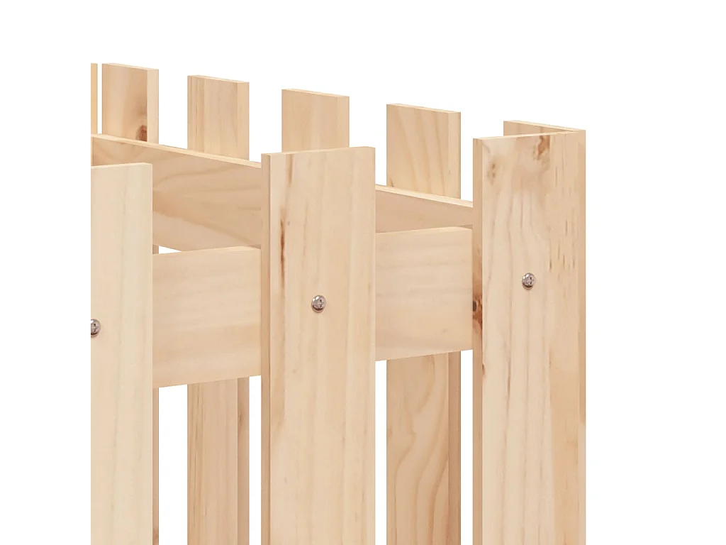 Arriate elevado jardín con valla madera maciza pino 200x50x50cm