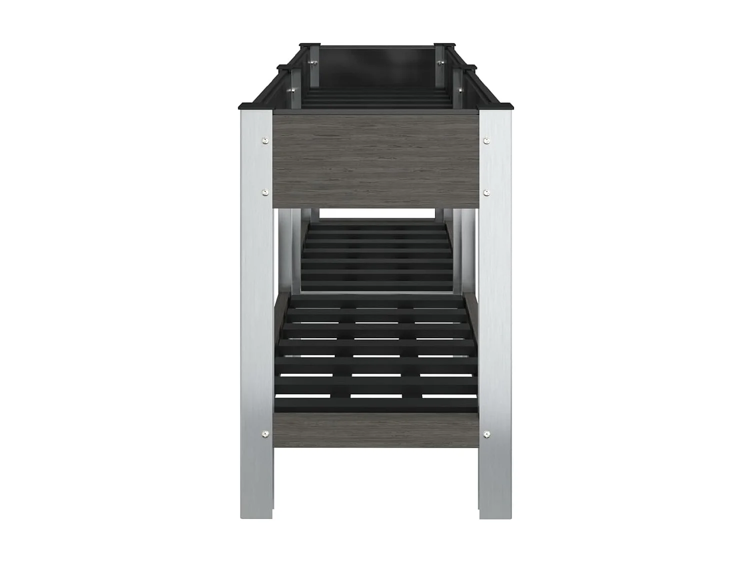 Arriate de jardín con estante WPC gris 150x50x75 cm