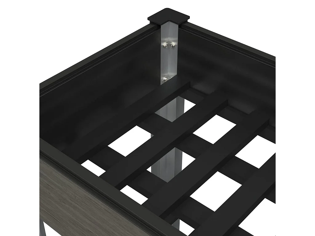 Arriate de jardín con estante WPC gris 150x50x75 cm