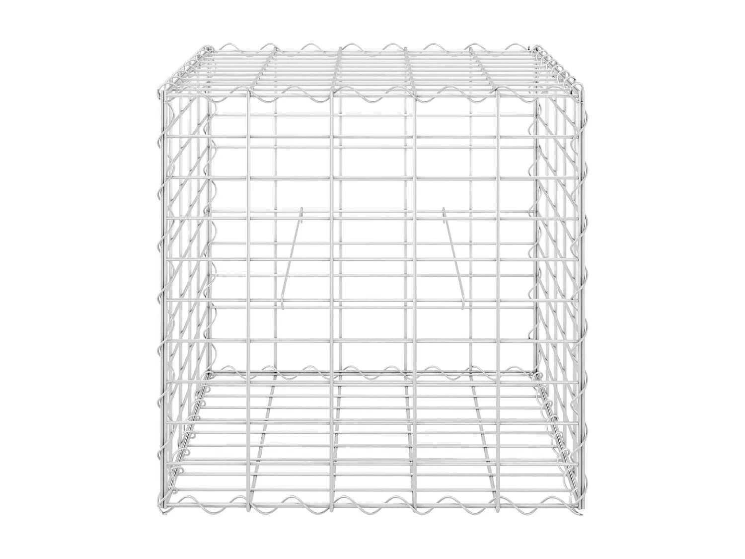 Lit surélevé cube à gabion Fil d'acier 50x50x50 cm