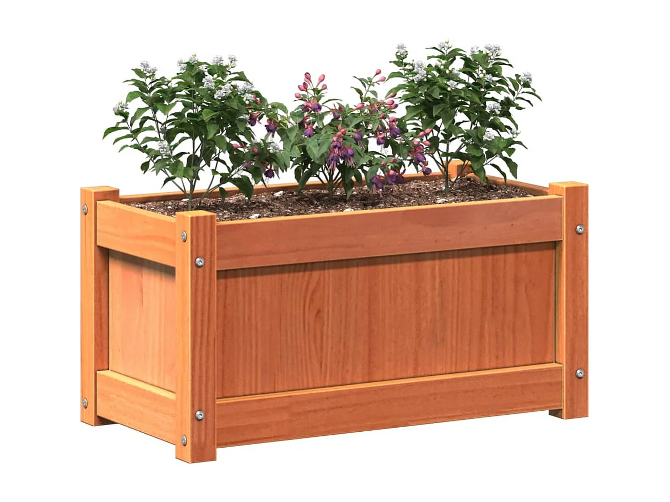 Jardinières 2 pièces cire marron bois de pin massif