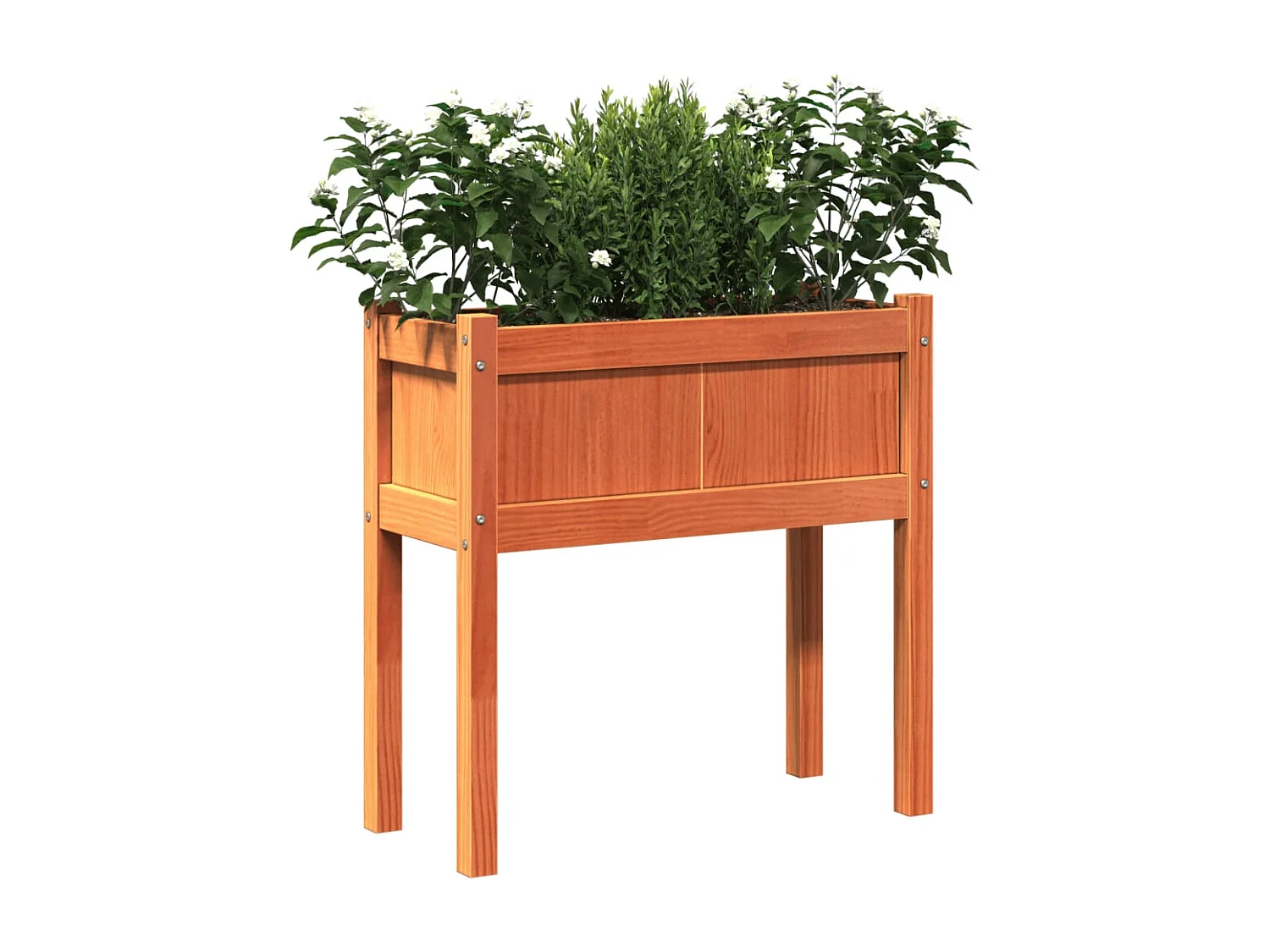 Jardineras con patas 2 unidades madera maciza de pino marrón cera