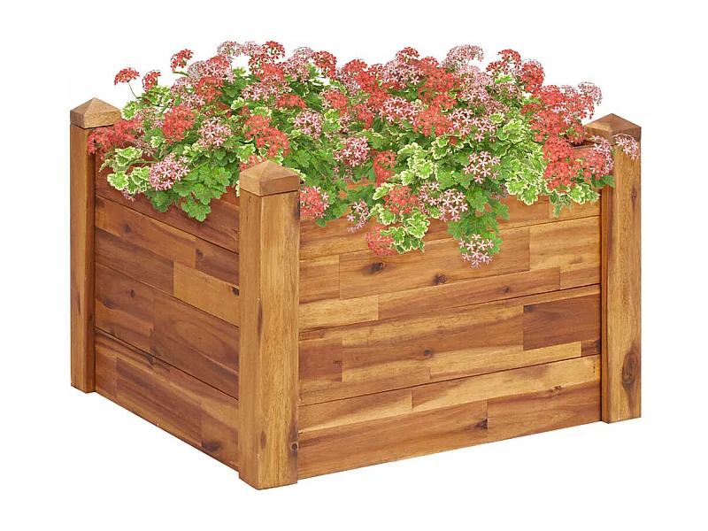 Vaso/floreira de jardim 60x60x44 cm madeira de acácia maciça