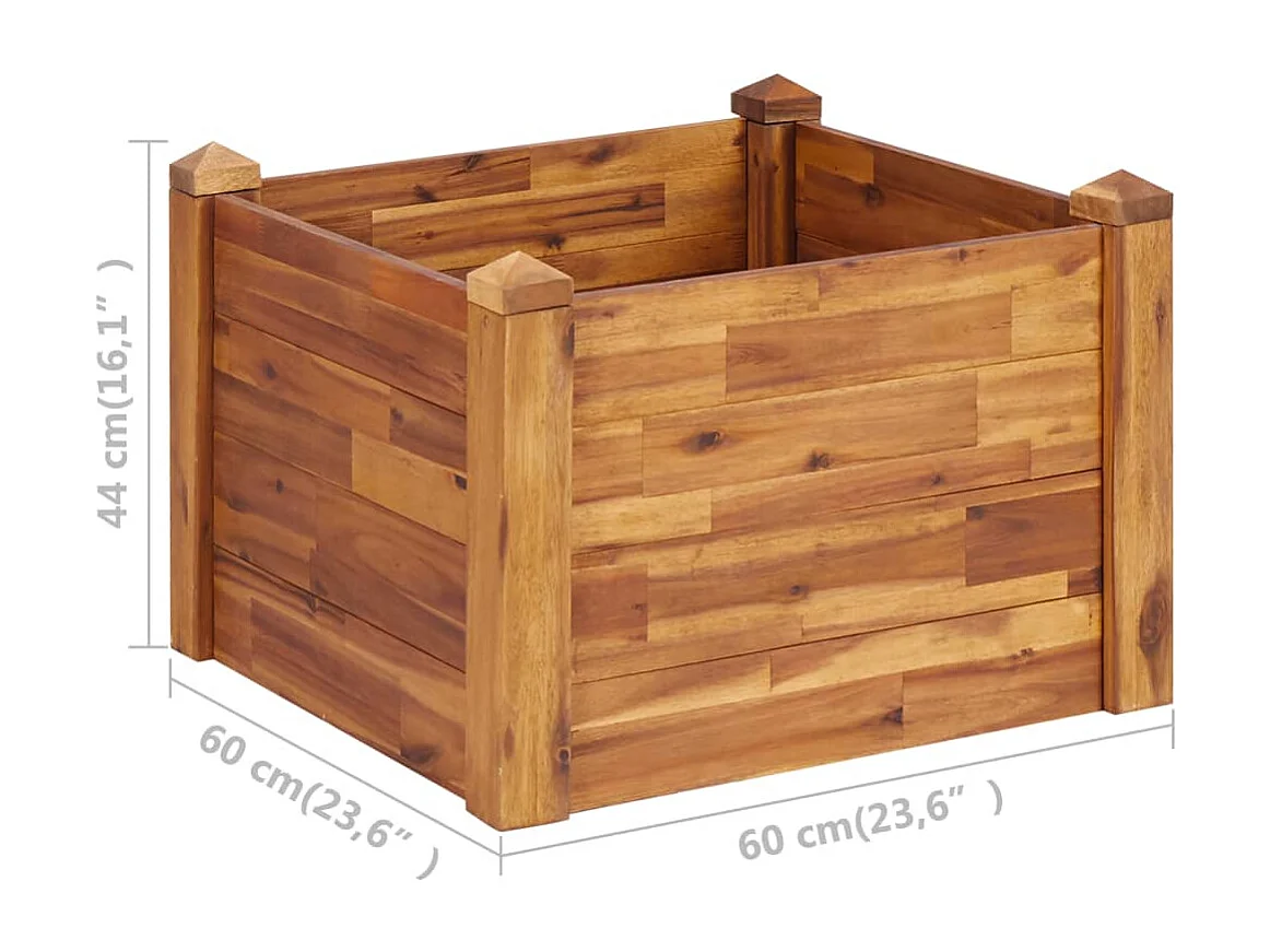 Lit surélevé de jardin 60x60x44 cm Bois massif d'acacia