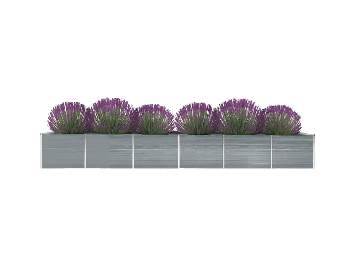 Lit surélevé de jardin Acier galvanisé 600x80x77 cm Gris