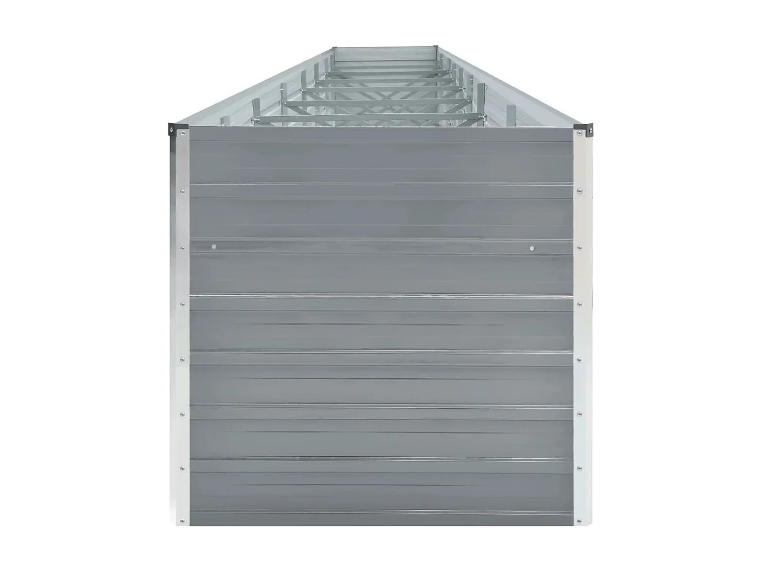 Canteiro elevado de jardim 600x80x77cm aço galvanizado cinzento