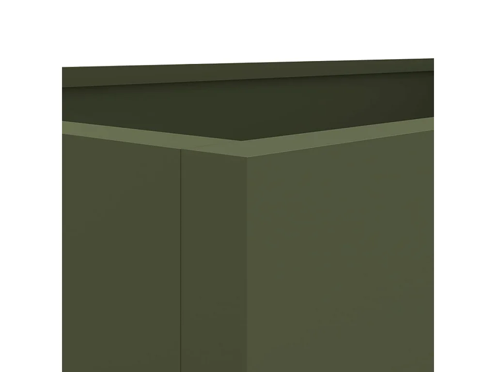 Vaso/floreira 62x40x39 cm aço laminado a frio verde-azeitona