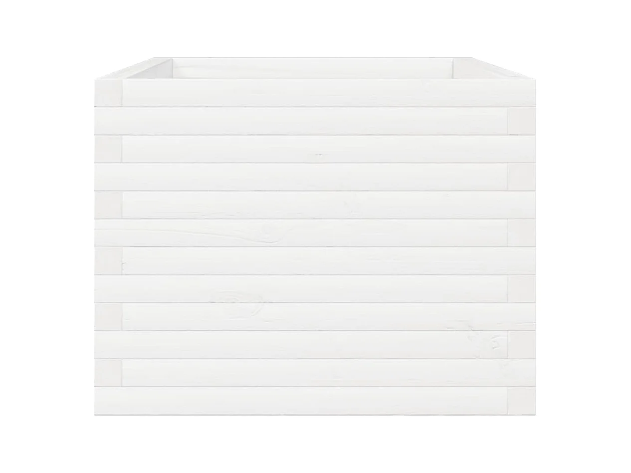 Jardinière blanc 110x60x49,5 cm bois de pin massif