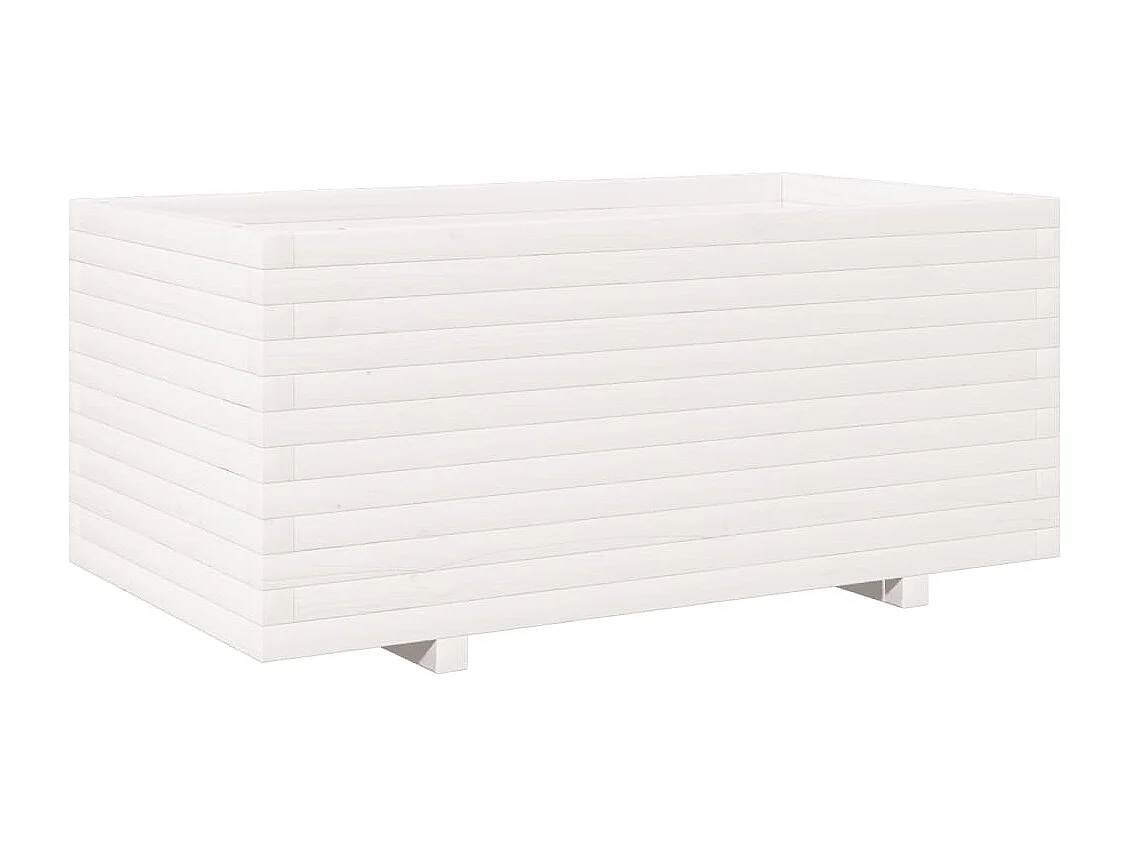 Jardinière blanc 110x60x49,5 cm bois de pin massif